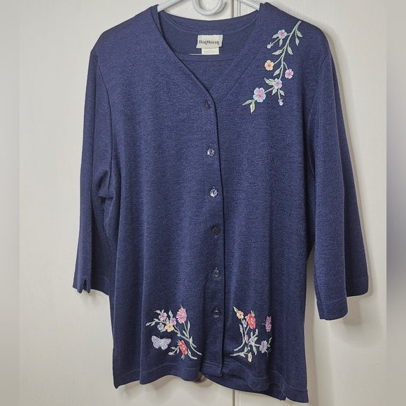 Bon Worth Women's Embroidered Sweater Set Size M, L - Picture 3 of 9